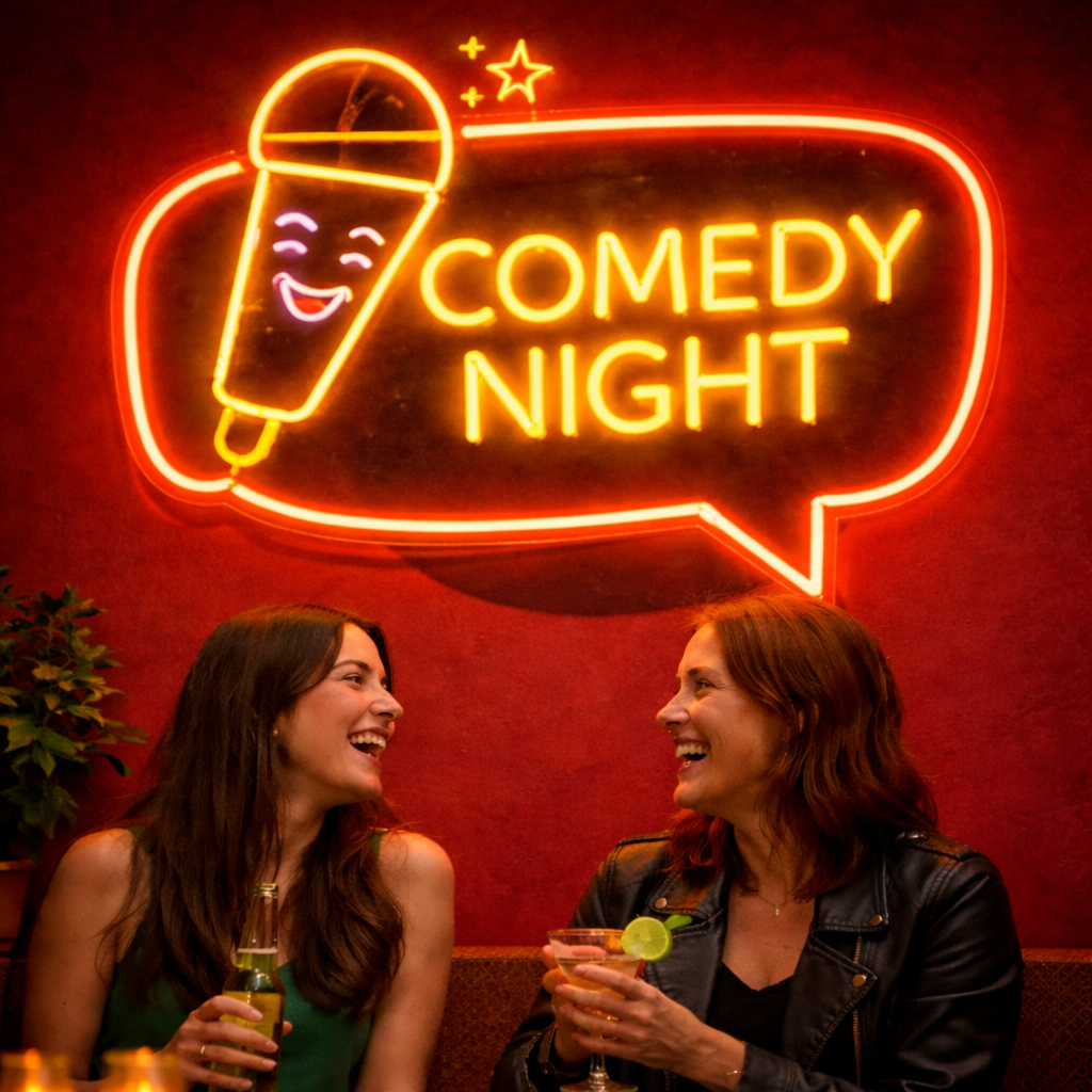 “Comedy Night” LED neon sign for event and venue décor
