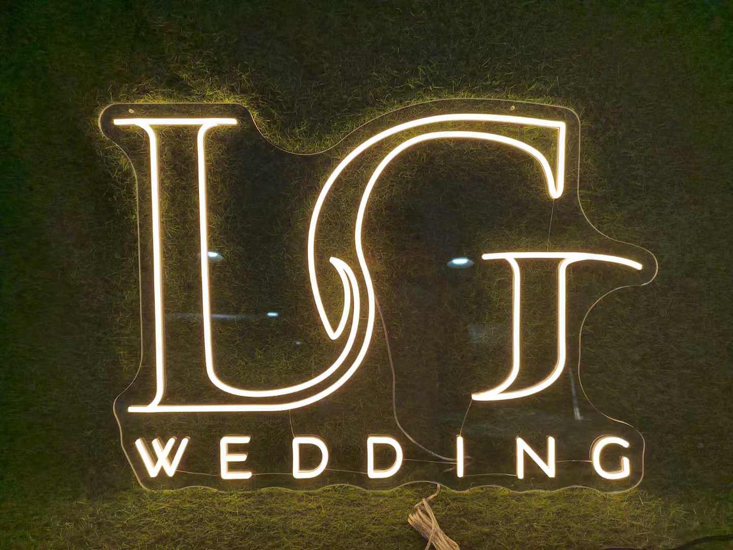 LG double lined wedding custom neon light in white