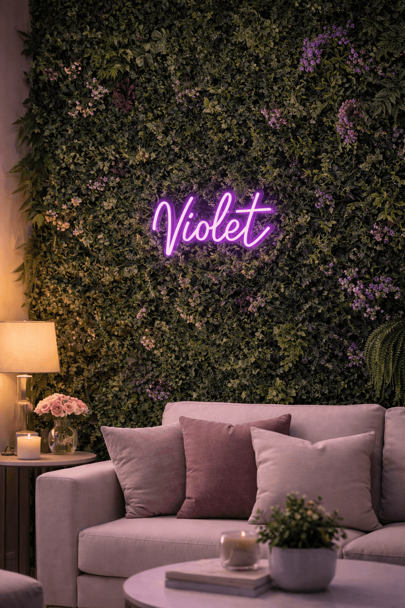 custom violet neon sign for living room in purple led